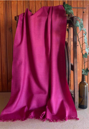 Glazed Electric Pink Merino Wool Stole