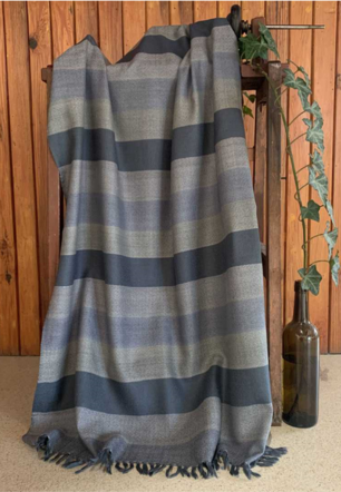 Lava Silver Patterned Merino Stole