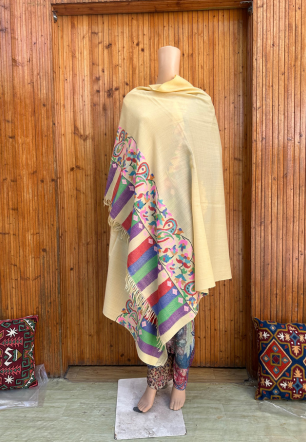 Royal yellow Kani pashmina shawl