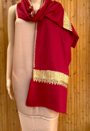 Ruby red wool shawl